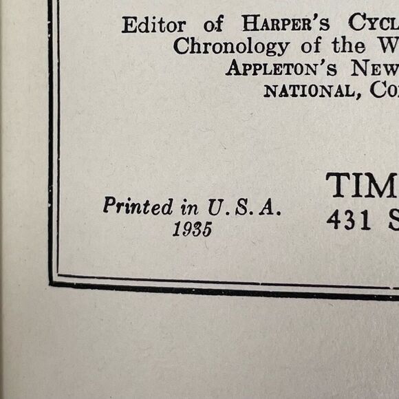 Times Encyclopedia and‎ Gazetteer Vol 5 1935 Maps Appendix Chronological History - Picture 7 of 9